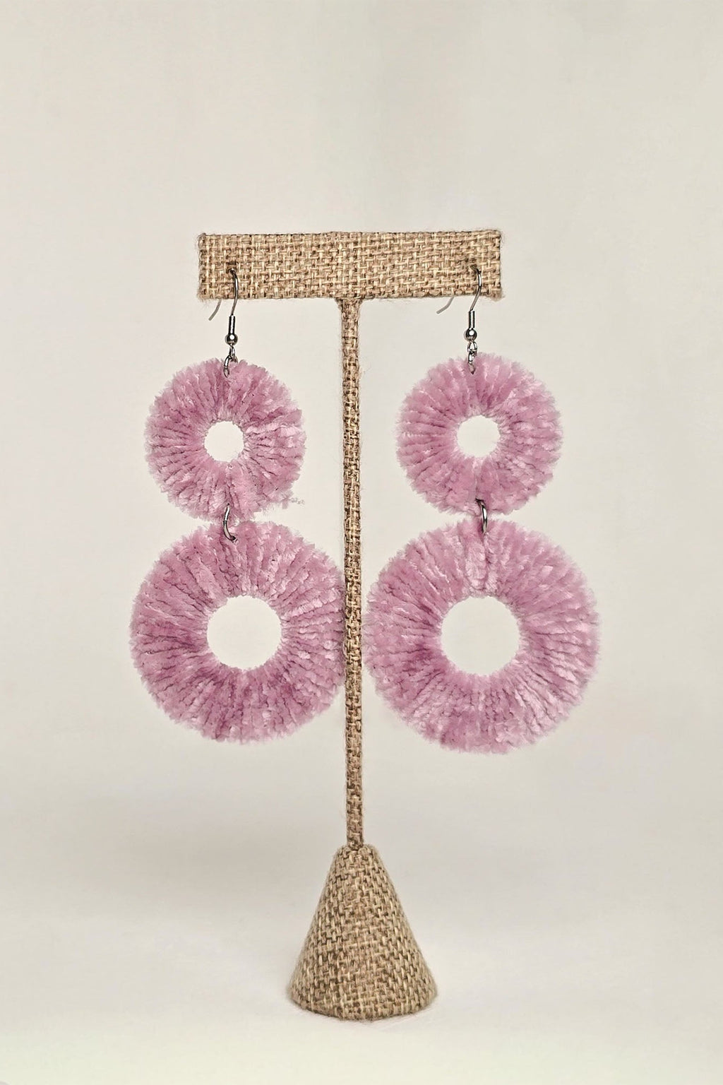 Lavender Velvet Kaarlo statement earrings by OLANTI