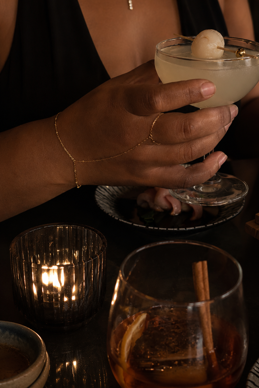 Hand chain in a fine dining setting