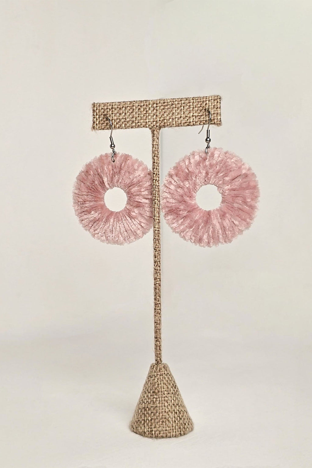 Pink Vinny velvet hoop earrings by OLANTI