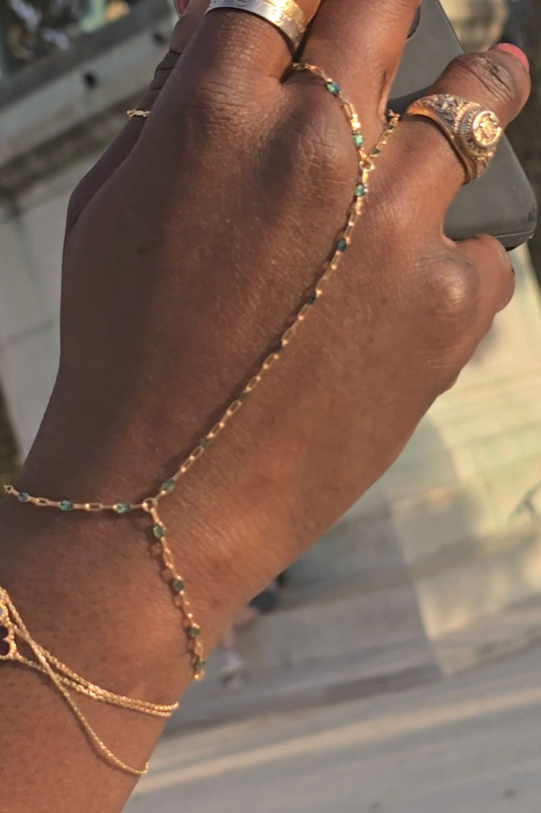 Celeste necklace chain by OLANTI, with gold-filled links and colorful enamel accents
