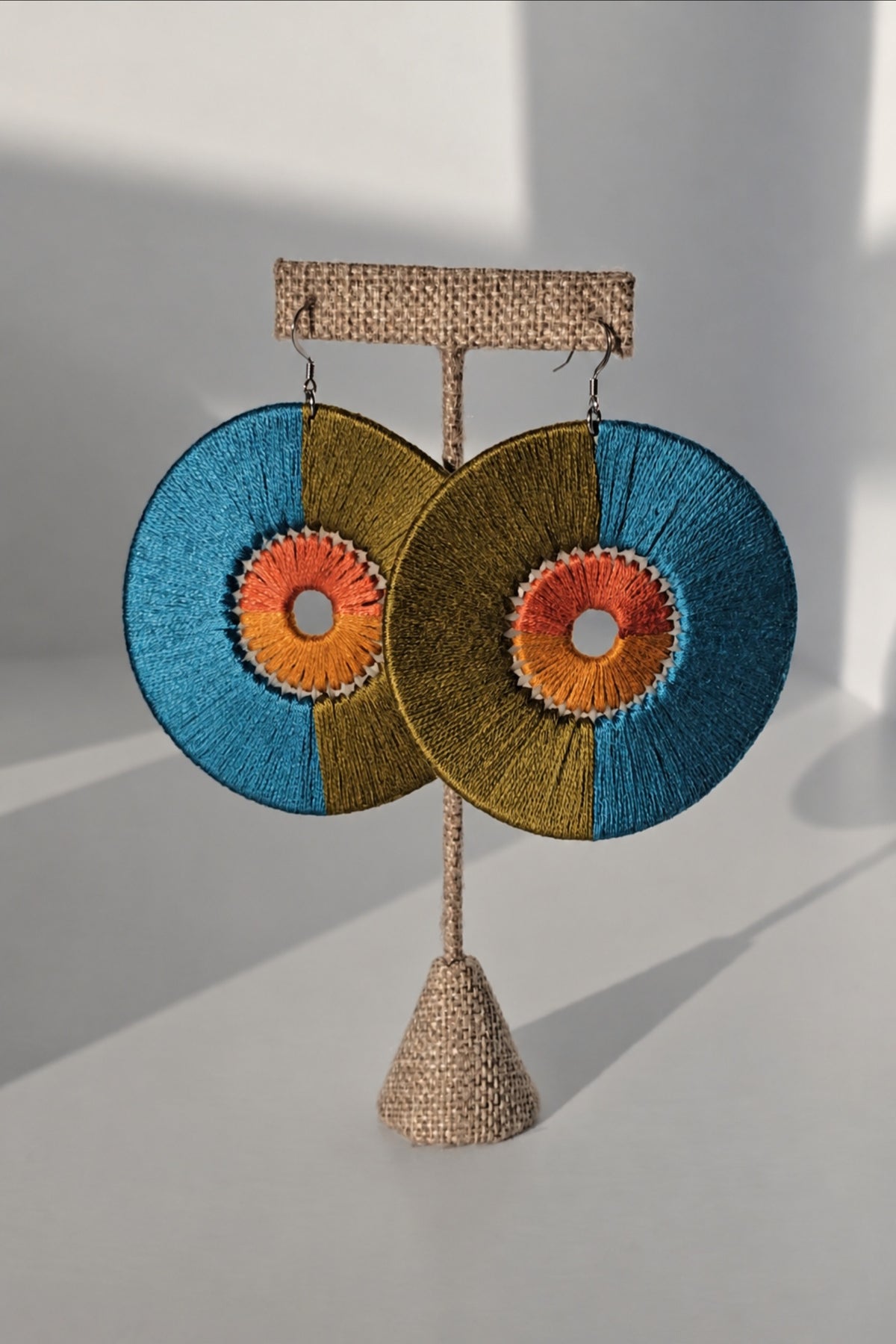 The Damek colorful geometric handmade earrings by OLANTI
