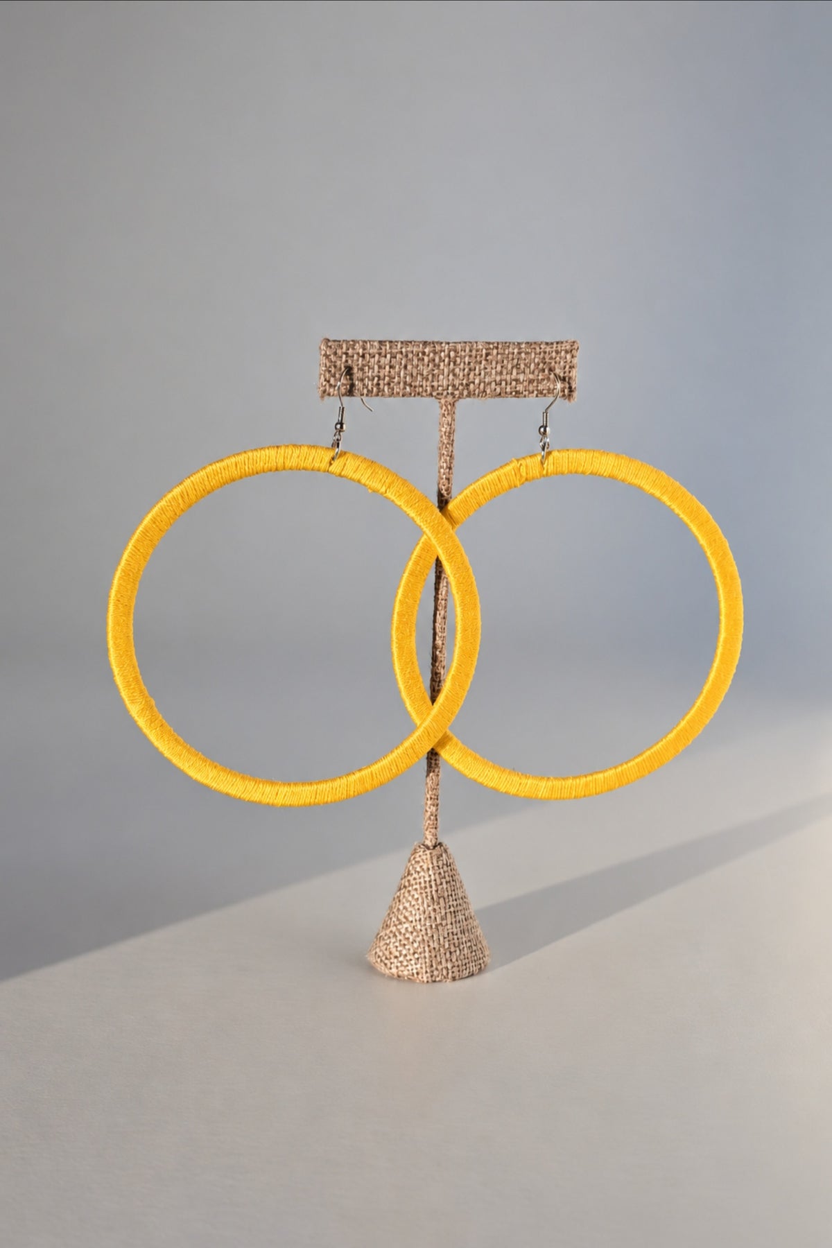 Kommon handmade hoop statement earrings by OLANTI, alternate view